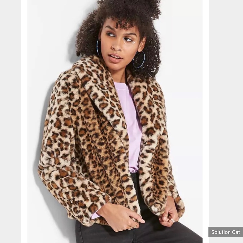Wild Fable Faux Fur Jacket leopard Print never worn before